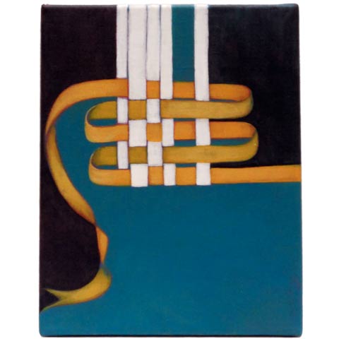 Goldenes Band, Acryl, 24 × 30 cm